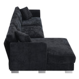 Sectional Sofa,L-shaped Luxury Couch Set with 2 Free pillows,4-seat Chenille