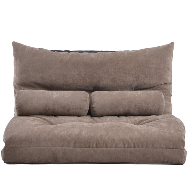 Light Brown Adjustable Folding Futon Sofa