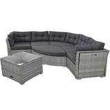 Patio Furniture Set Outdoor Furniture Daybed Rattan Sectional Furniture Set Patio Seating Group With Cushions and Center Table for Patio, Lawn, Backyard, Pool, Grey