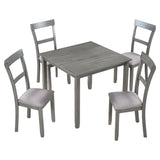 5 Piece Dining Table Grey Set