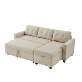 Pull Out Sectional Sofa with Storage Chaise