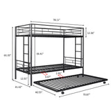 Metal Twin over Twin Bunk Bed with Trundle