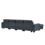 L-Shape Feather Filled Sectional Sofa - Dark Grey