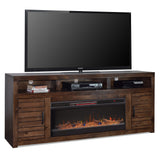 TV Stand Fireplace for TVs up to 95 inches, Minimal Assembly, Whiskey Finish