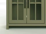 Home Vineyard 96 inch TV Stand Console for TVs up to 100 inches, No Assembly Required, Sage Green and Fruitwood Finish