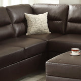 New Contemporary 3-PCS Reversible Sectional Set Living Room Furniture Espresso Faux Leather Couch Sofa Chaise Ottoman