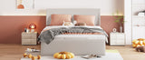 Queen Size Sleigh Bed with Side-Tilt Hydraulic Storage System