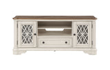 TV Stand in Oak & Antique White Finish