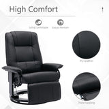 Faux Leather Manual Recliner Swivel Lounge Chair with Footrest