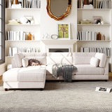 L shaped Sofa with Removable Ottomans