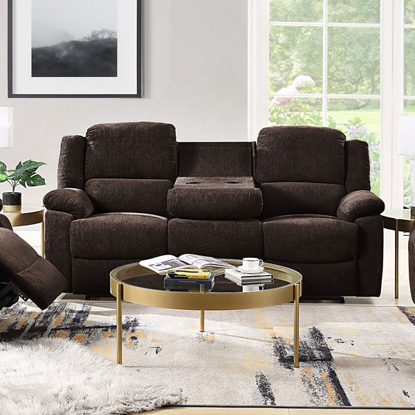 Brown Sofa (recline feature) with storage and cup holders