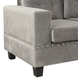 Sectional Sofa with Storage Ottoman, L-Shape Couch with 2 Pillows and Cup Holder,