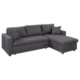 Gray Upholstered Sleeper Sectional Sofa with Storage Space