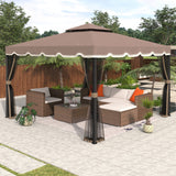 Brown Outdoor Iron Vented Dome Top Patio Gazebo