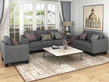 Piece Living Room Set with tufted cushions.