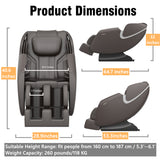 Brown Massage Chair Recliner with Zero Gravity, Full Body Airbag Massage with Bluetooth Speaker