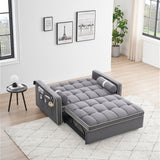 Pull Out Sleeper Sofa Couch, Gray