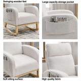 High Backrest Living Room Lounge Arm Rocking Chair with Two Side Pockets