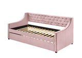 Twin Daybed & Trundle, Pink Velvet