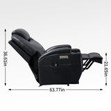 Power Lift Recliner Chair for Elderly, Massage and Lumbar Heating, Two Cup Holders and USB Charge Port