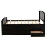 Twin Size Platform Storage Bed Solid Wood Bed with 6 Drawers