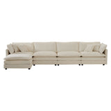 Sofa for Living Room,U Shaped Couch 5 Seater Convertible Sectional Couch with 1 Ottoman