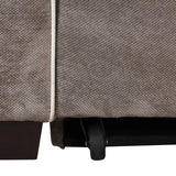 Pull Out Linen Upholstered Sleeper Bed attached two throw pillows, Dual USB Charging Port