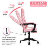 Black and Pink Ergonomic massage/rotary racing office gaming chair