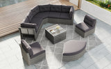 Patio Furniture Set Outdoor Furniture Daybed Rattan Sectional Furniture Set Patio Seating Group With Cushions and Center Table for Patio, Lawn, Backyard, Pool, Grey