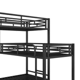 L-shaped Metal Triple Twin Size Bunk Bed