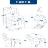 High Back Large Size Chenille Power Lift Recliner Chair with Vibration Massage and Lumbar