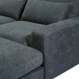 L-Shape Feather Filled Sectional Sofa - Dark Grey