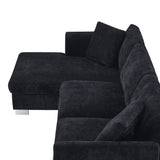 Sectional Sofa,L-shaped Luxury Couch Set with 2 Free pillows,4-seat Chenille