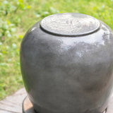 Grey Heavy Outdoor Cement Fountain Urn Design Water feature For Home Garden, Lawn, Deck & Patio