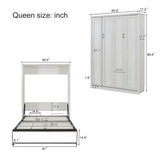 Queen  Murphy Bed Rustic White