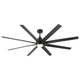 72" Supper Large Integrated LED Light Ceiling Fan with Black ABS Blade