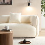 White sectional sofa, durable fabric, solid wood frame, high density sponge filler