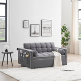 Pull Out Sleeper Sofa Couch, Gray