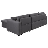 Gray Upholstered Sleeper Sectional Sofa with Storage Space