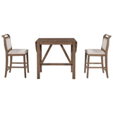 3-Piece Wood Counter Height Drop Leaf Dining Table Set