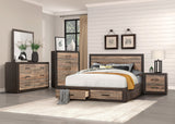 Contemporary Two-Tone Finish Chest of Drawers Faux-Wood Veneer