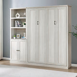 Full Size Half Self-Close and Open Murphy Bed arustic White