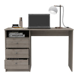 Providence 3-Drawer Writing Desk with Open Compartment Light Gray