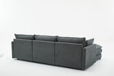 Modular Sectional Sofa,  3-Seater Sofa with Ottoman, Modern L-Shaped Sofa for Living Room Bedroom Apartment