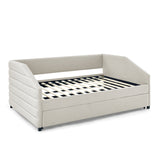 Full Size Daybed with Trundle Upholstered Tufted Sofa Bed