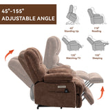 High Back Large Size Chenille Power Lift Recliner Chair with Vibration Massage and Lumbar