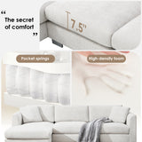 Sectional Sofa,L-shaped Luxury Couch Set with 2 Free pillows,4-seat Chenille