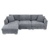 Modern Cloud Sectional Sofa,L-shaped Luxury Couch Set with 2 Free pillows