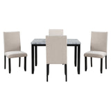 Faux Marble 5-Piece Dining Set Table