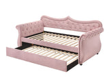 Daybed & Trundle, Pink Velvet